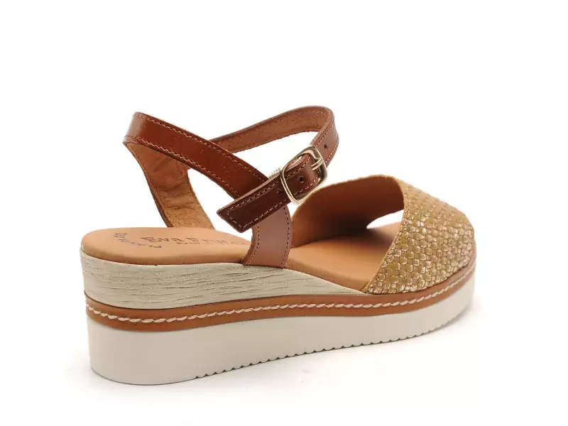 Eva Frutos 569 Marron Sandales à Talons Femme
