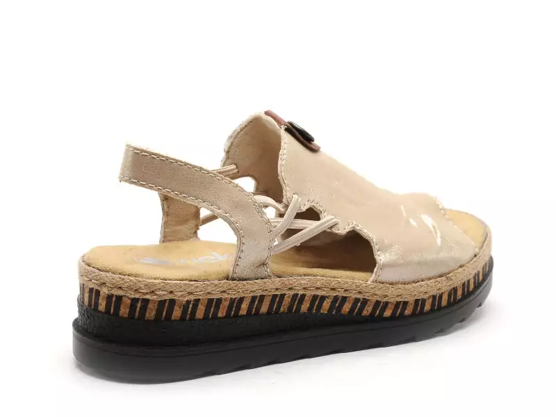 Rieker V7972 Or Sandales à Talons Femme