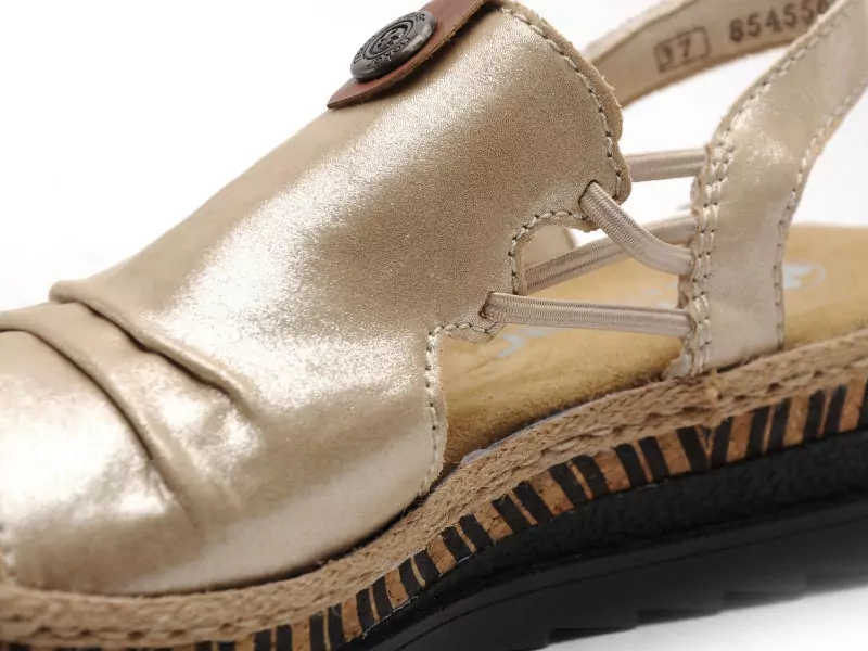 Rieker V7972 Or Sandales à Talons Femme