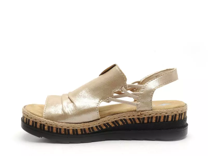 Rieker V7972 Or Sandales à Talons Femme