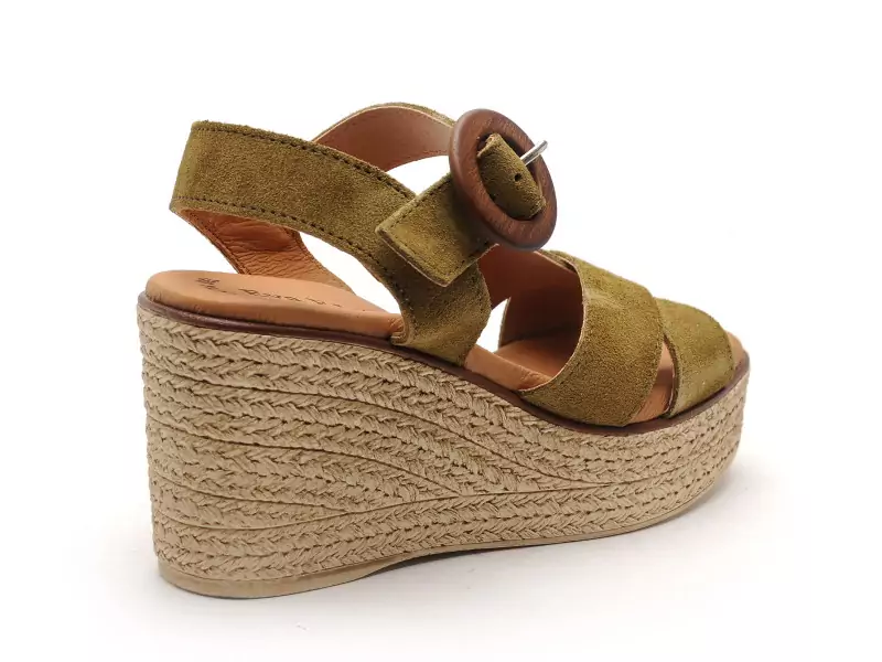 Eva Frutos 5816 Kaki Sandales à Talons Femme