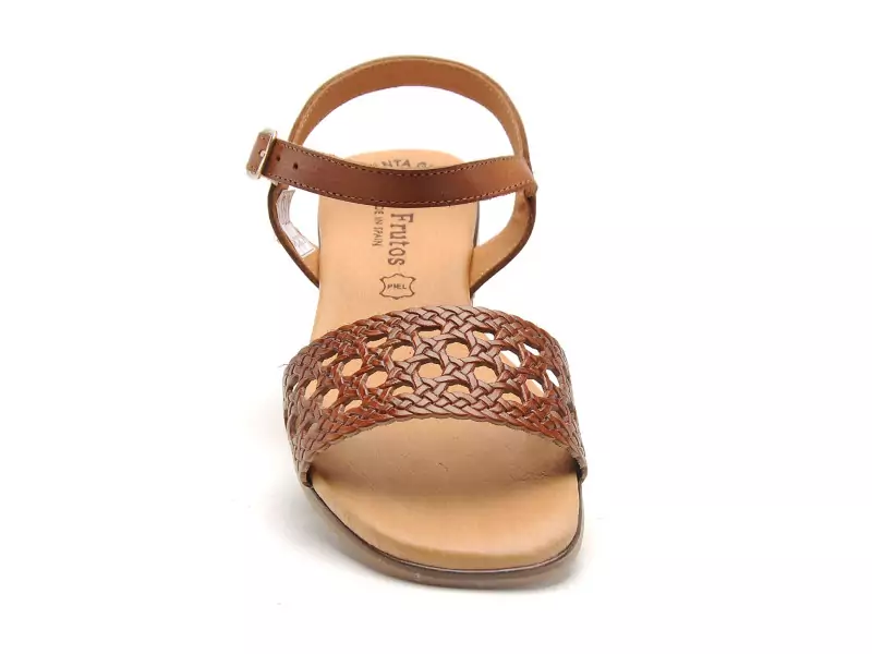 Eva Frutos 3089 Marron Sandales Plates Femme