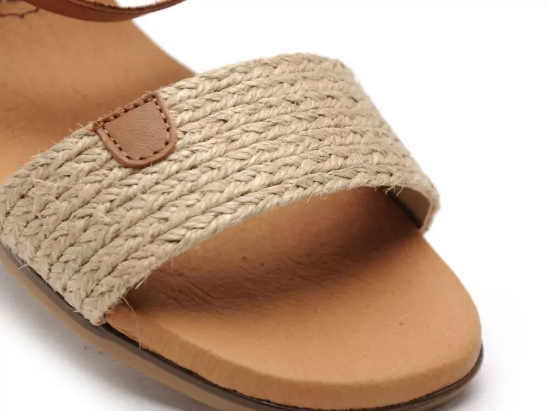 Eva Frutos 3052 Beige Sandales Plates Femme