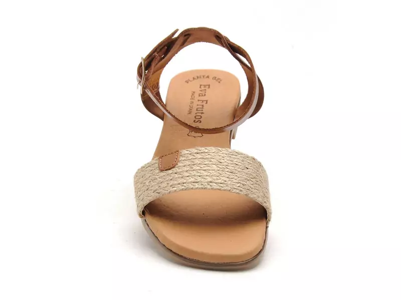 Eva Frutos 3052 Beige Sandales Plates Femme