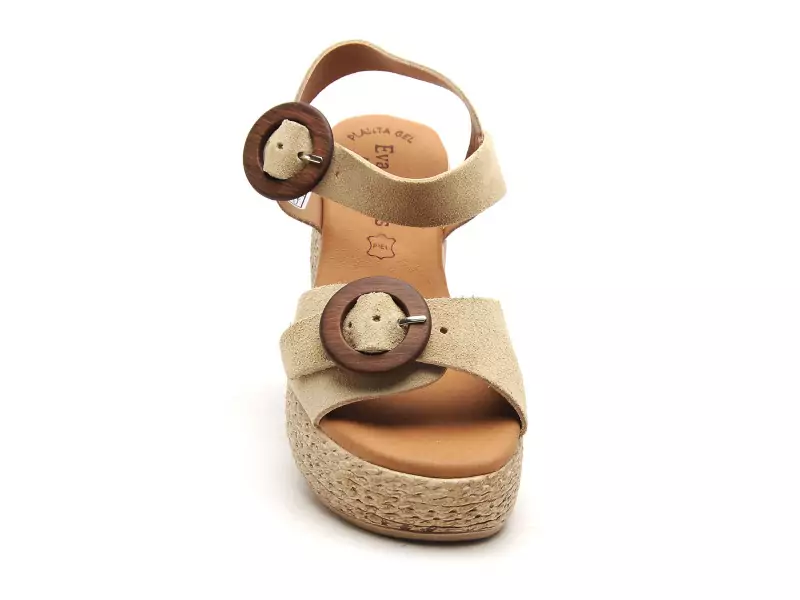 Eva Frutos 3777 Beige Sandales à Talons Femme