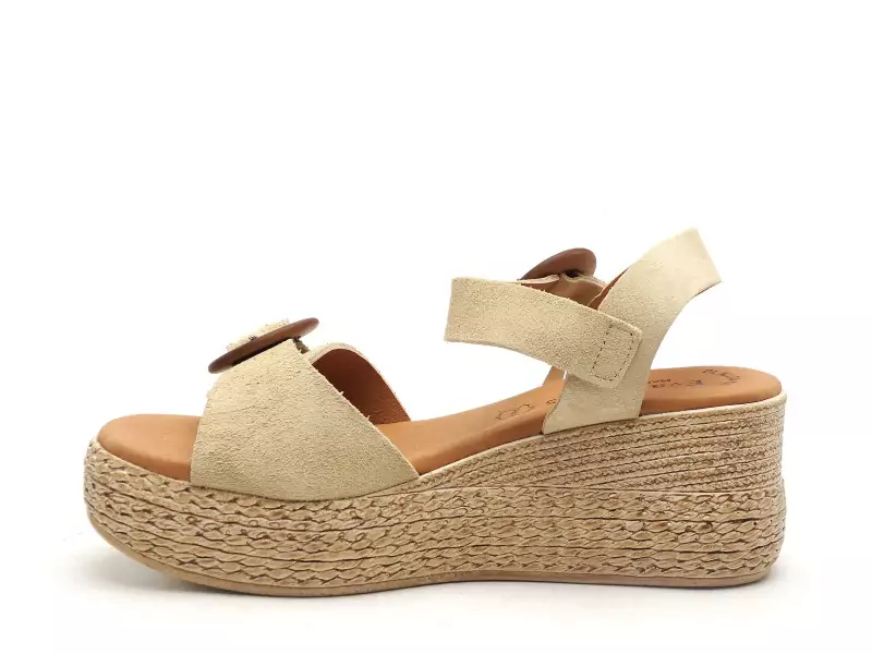 Eva Frutos 3777 Beige Sandales à Talons Femme