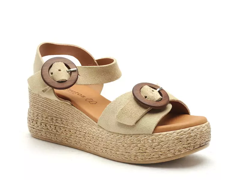 Eva Frutos 3777 Beige Sandales à Talons Femme