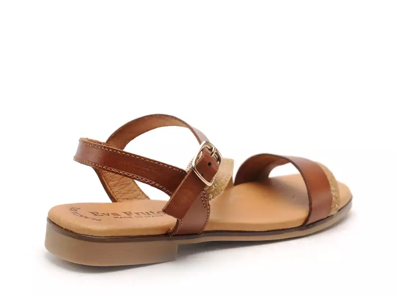 Eva Frutos 3015 Marron Sandales Plates Femme