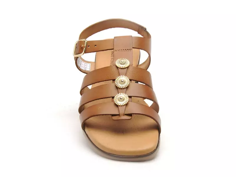 Eva Frutos 3023 Marron Sandales Plates Femme