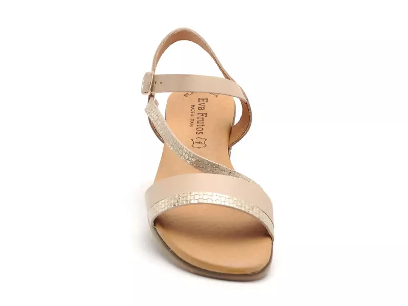 Eva Frutos 3015 Beige Sandales Plates Femme