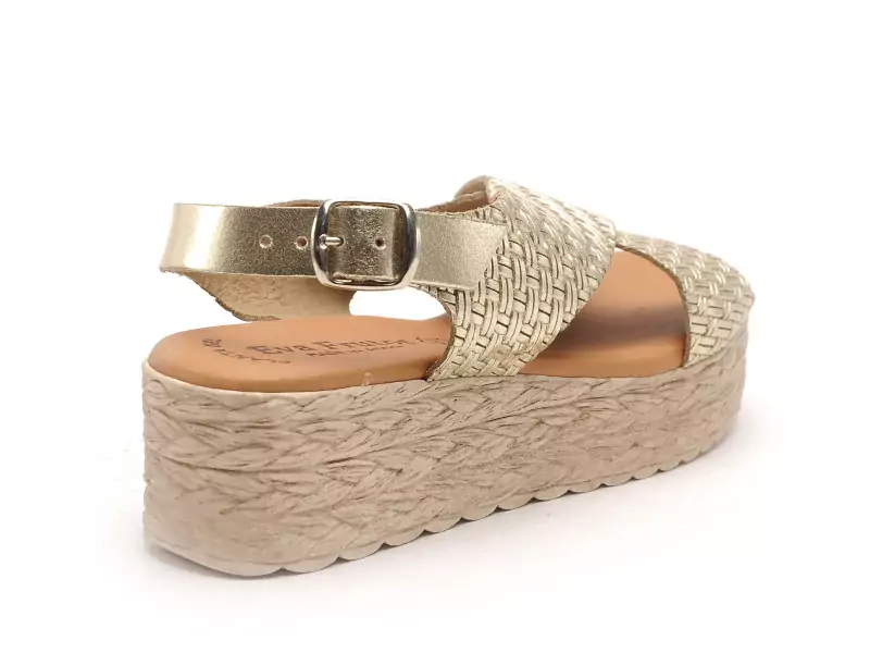 Eva Frutos 714 Or Sandales à Talons Femme