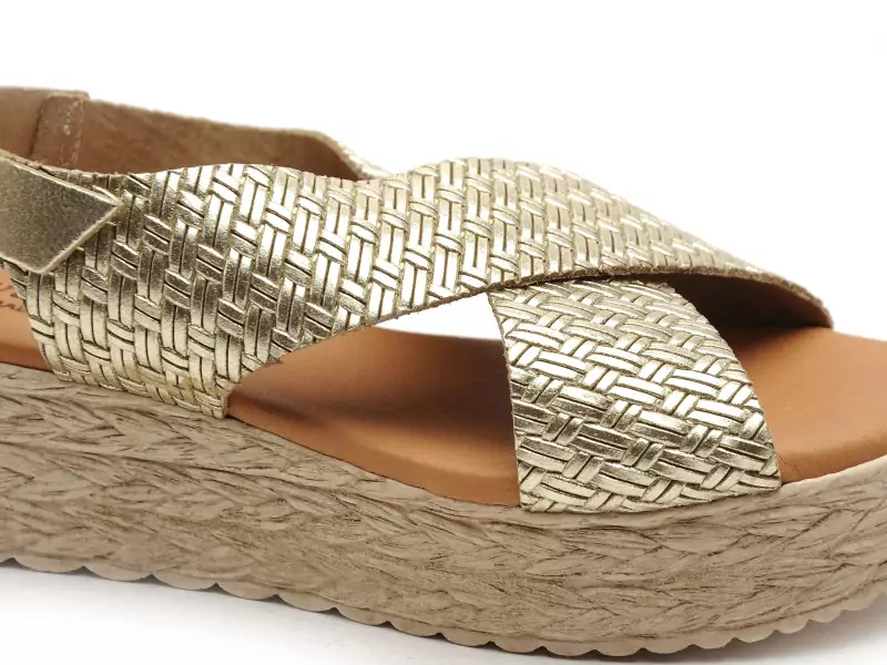 Eva Frutos 714 Or Sandales à Talons Femme