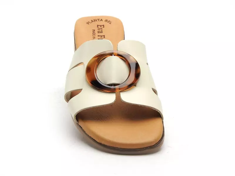 Eva Frutos 3054 Beige Mules et Sabots Plats Femme