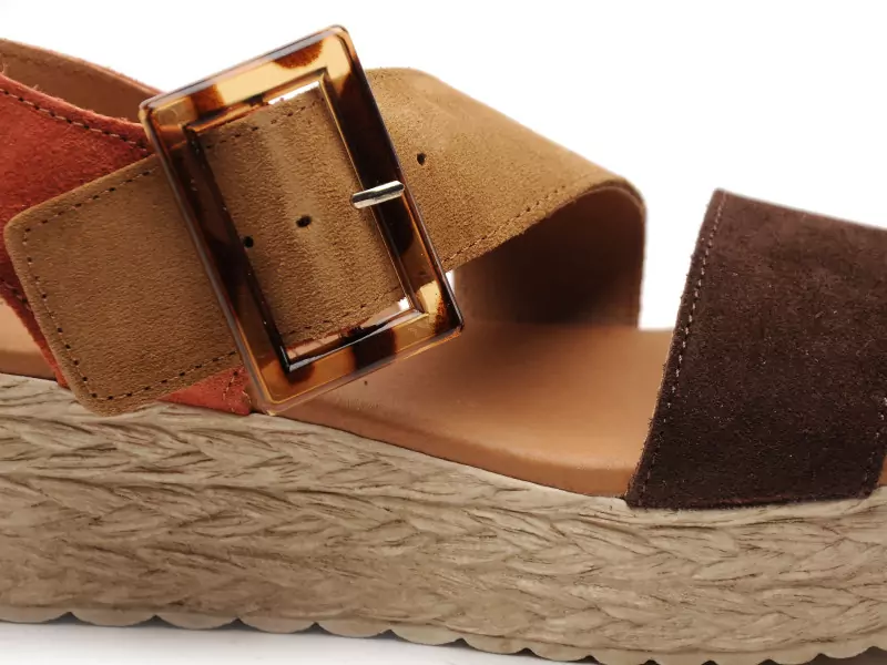 Eva Frutos 718 Marron Sandales à Talons Femme