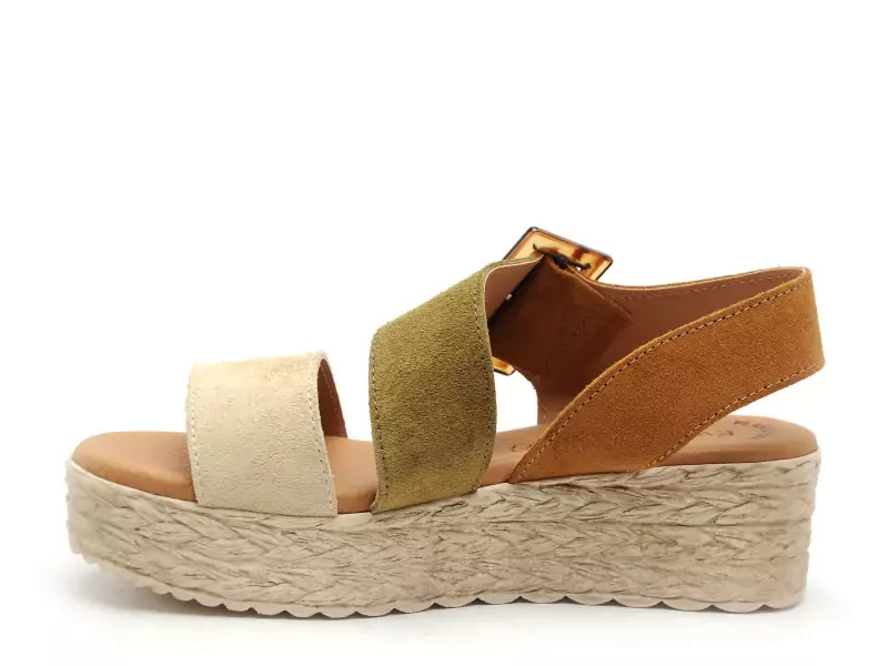 Eva Frutos 718 Beige Sandales à Talons Femme