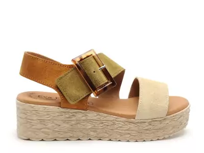 718 Beige Sandales à Talons Femme