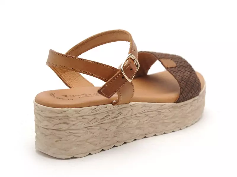 Eva Frutos 791 Marron Sandales à Talons Femme