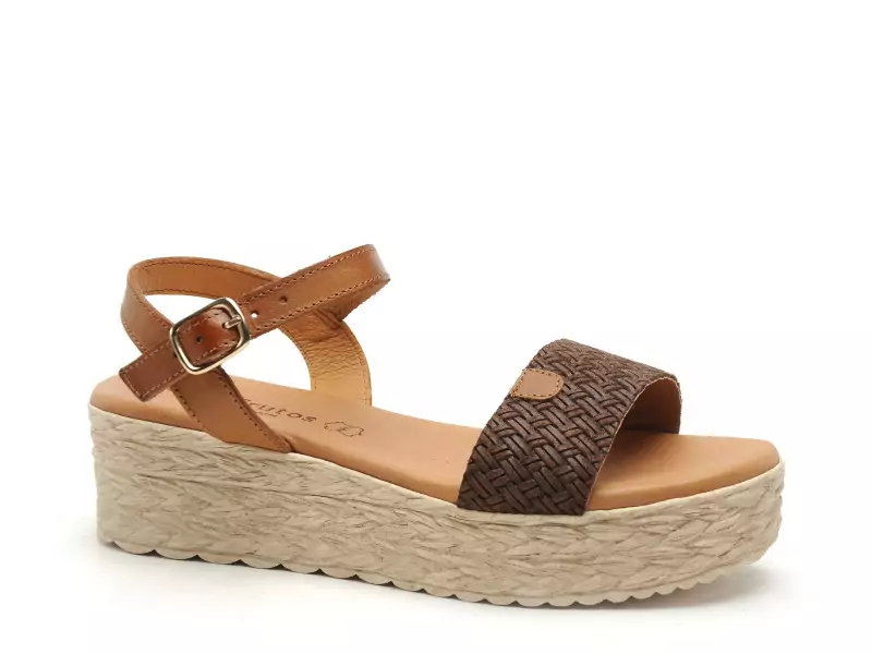 Eva Frutos 791 Marron Sandales à Talons Femme