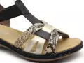 Rieker 65918 Noir Sandales Plates Femme
