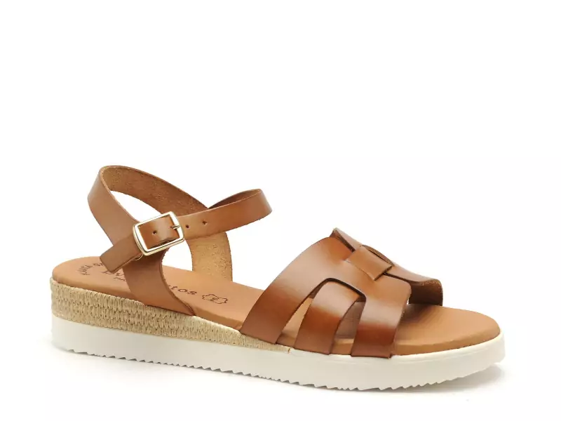 Eva Frutos 4222 Marron Sandales Plates Femme