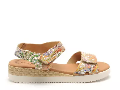 4265 Multicolore Sandales Plates Femme