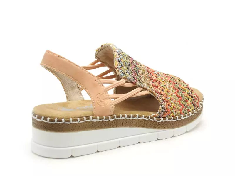 Rieker V1241 Multicolore Sandales à Talons Femme