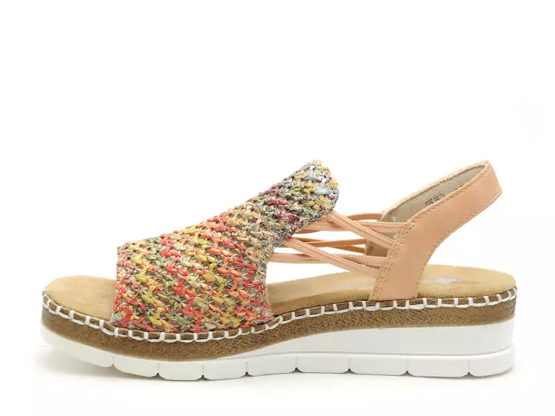 Rieker V1241 Multicolore Sandales à Talons Femme