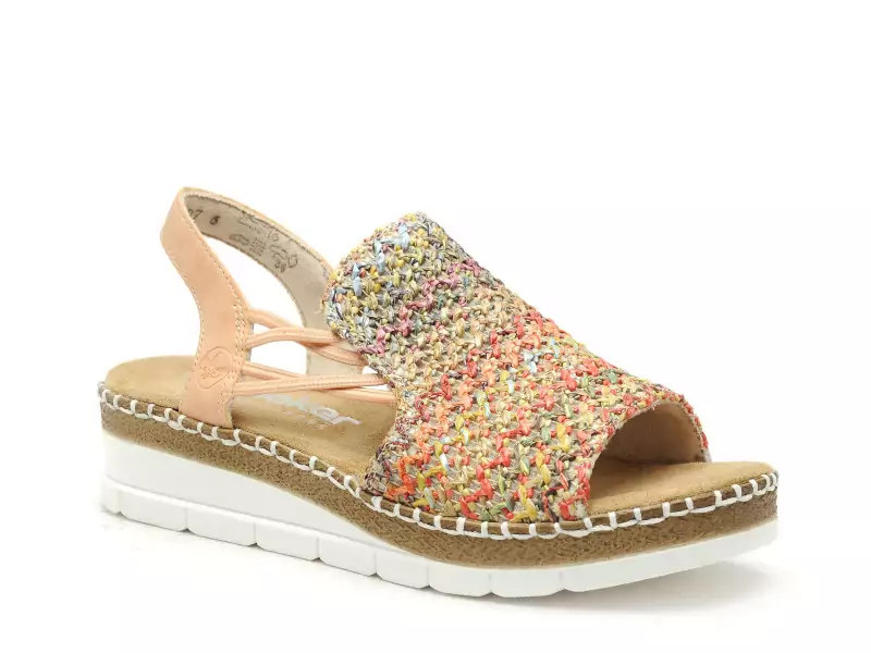 Rieker V1241 Multicolore Sandales à Talons Femme