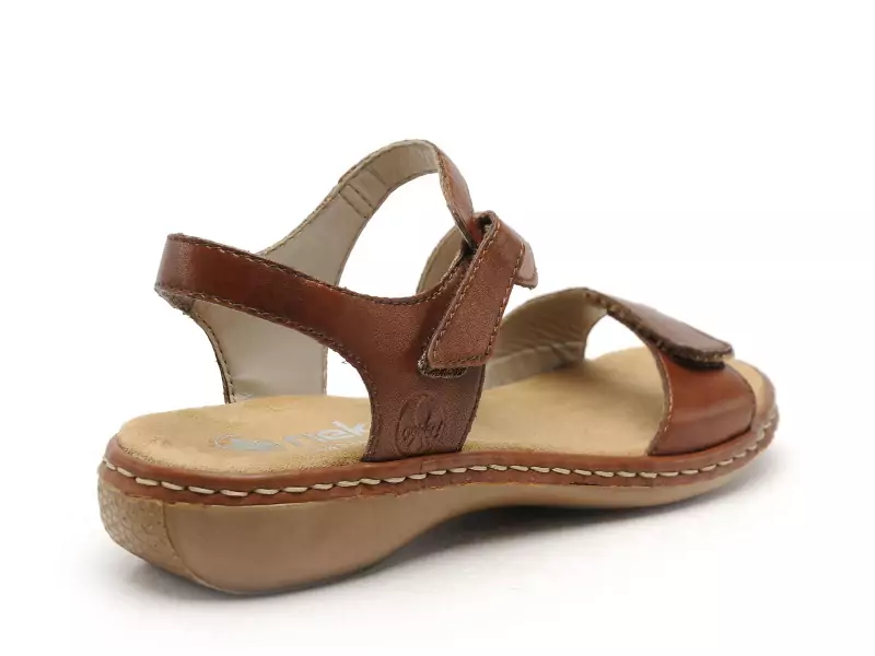 Rieker 659C7 Marron Sandales Plates Femme