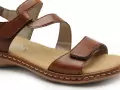Rieker 659C7 Marron Sandales Plates Femme