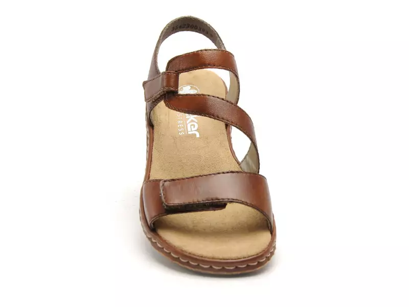 Rieker 659C7 Marron Sandales Plates Femme