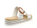 Rieker V0692 Blanc Mules et Sabots Plats Femme