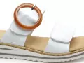 Rieker V0692 Blanc Mules et Sabots Plats Femme