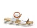 Rieker V0692 Blanc Mules et Sabots Plats Femme