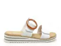 Rieker V0692 Blanc Mules et Sabots Plats Femme