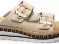 Rieker V7955 Beige Mules et Sabots à Talons Femme