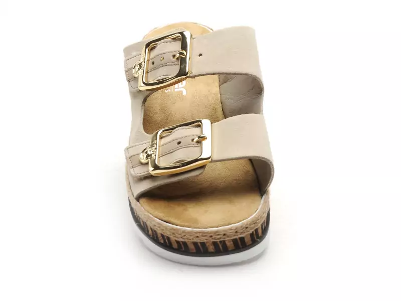 Rieker V7955 Beige Mules et Sabots à Talons Femme