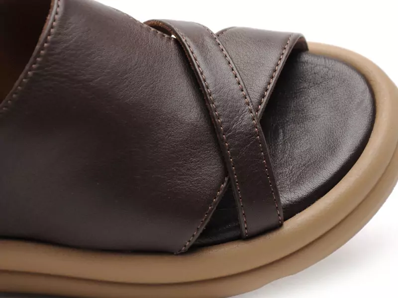 BUENO GRIVE Marron Sandales Plates Femme