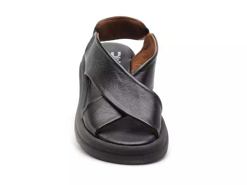 BUENO GAEL Noir Sandales Plates Femme