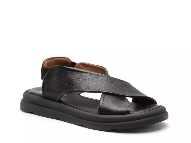 BUENO GAEL Noir Sandales Plates Femme