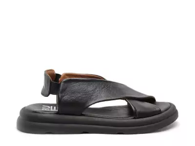 GAEL Noir Sandales Plates Femme