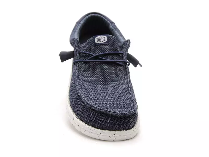 DUDE WALLY STRECH SOX 41838 Bleu Mocassins Homme