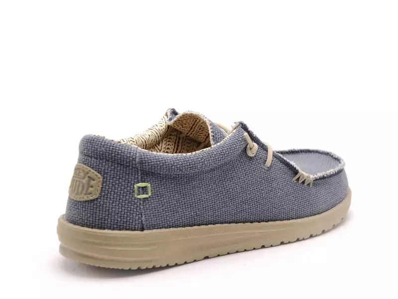 DUDE WALLY BRAIDED 40003 Bleu Mocassins Homme