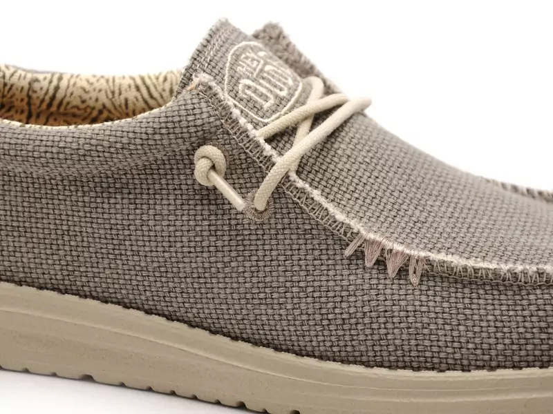 DUDE WALLY BRAIDED 40003 Kaki Mocassins Homme