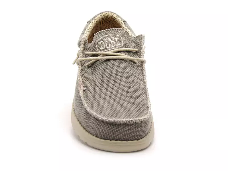 DUDE WALLY BRAIDED 40003 Kaki Mocassins Homme