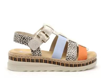 V7904 Multicolore Sandales à Talons Femme