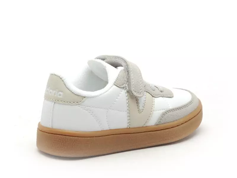 Victoria 1256102 OSLO EFFET PIEL ET LEOPARD Blanc Baskets Basses Garçon