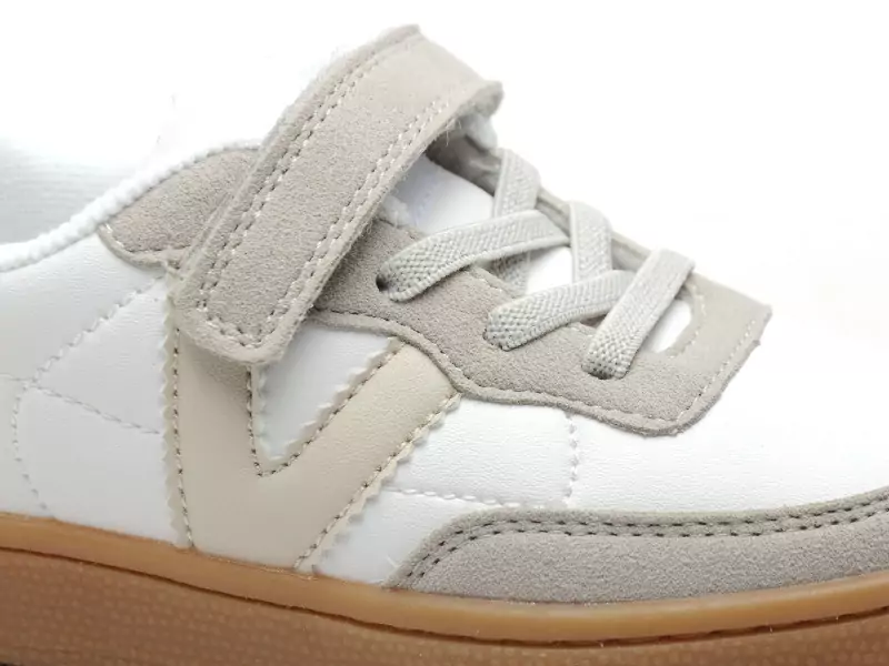 Victoria 1256102 OSLO EFFET PIEL ET LEOPARD Blanc Baskets Basses Garçon