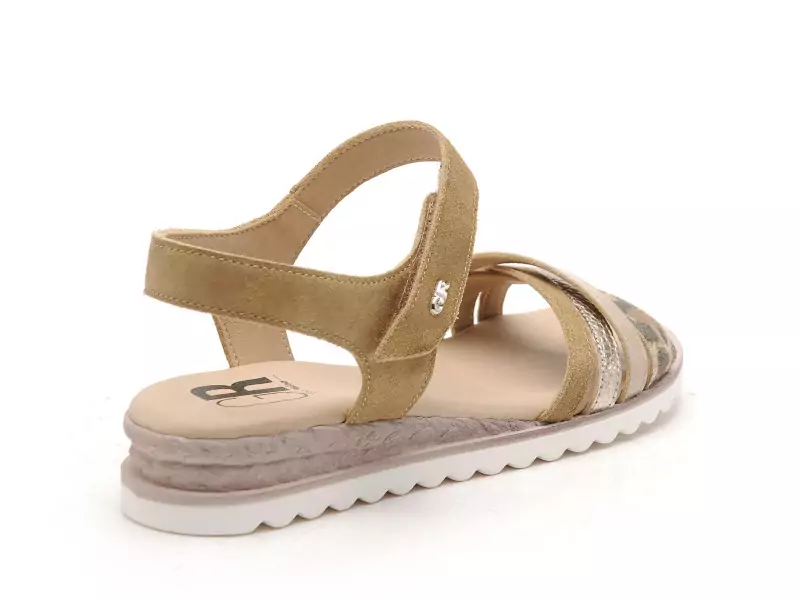 Gr XIABY Beige Sandales Plates Femme
