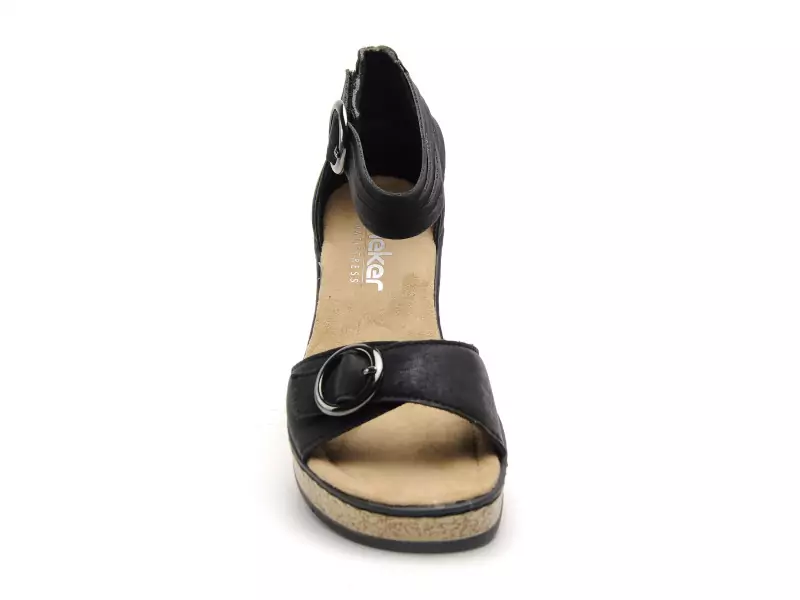 Rieker 63780 Noir Sandales à Talons Femme